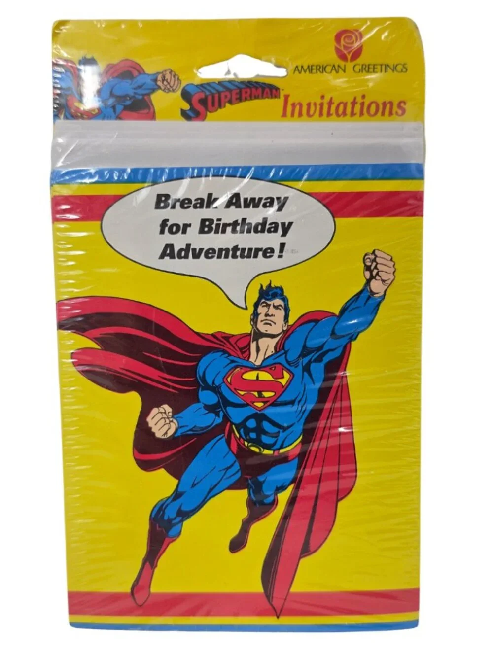 Vtg 1992 Sealed American Greetings Superman Birthday Cards Party Invitations